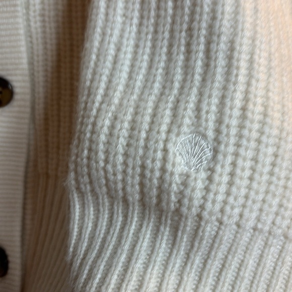 EUC LOULOU STUDIO women’s Harebells ribbed cashmere cardigan Ivory  sz small - Picture 6 of 8